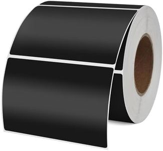 YIKIADA Rectangular Black Color Coding Label 2 X 3 Inch Self Adhesive Vinyl Waterproof Writable Removable Sticker Roll for DIY Office School Supplies Inventory Name Price Tag File Paper 500 PCS