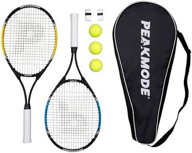 PEAKMODE Tennis Racket Set (27 inch), 3 Tennis Balls, 2 Overgrip Tapes and Foam Carry Bag
