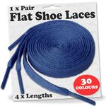 Shoe Laces Flat Coloured Trainers Hi-tops Football Boots Hiking Laces Shoelaces New Suitable for all brands including Nike Adidas Converse Puma Vans (90cm, Navy Blue)…