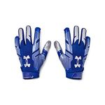 Under Armour Boys' F8 Football Gloves , Royal (400)/Metallic Silver , Youth Large