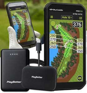 SkyCaddie PRO 5X Handheld Golf GPS - Power Bundle with PlayBetter Portable Charger & Protective Hard Case - TruePoint Precision Positioning Technology - 5.5" Display, 35,000 Maps, Dynamic HoleVue
