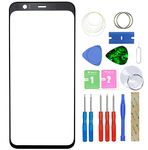 MovTEK Screen Replacement Front Glass Repair Kit Genuine for Google Pixel 4 2019 5.7 Inch (No Touch and LCD Display) with Tools - Black