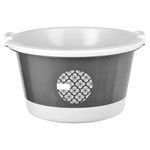 Tedemel Unbreakable Plastic Multipurpose Bath Tub/Baby Bath TUB/Washing Tub Bath 18 LTR Size 40x 40 x 23 CM, Pack of 1, Capacity 18 LTR (Metallic Grey)