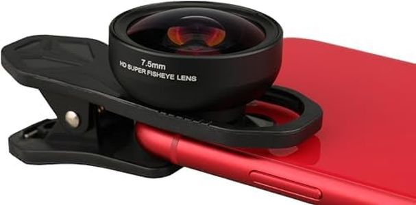 ALILUSSO 7.5MM Fisheye Lens with Wide Angle View,Good Resolution No Dark Corners Or Vignetting,for iPhone Samsung Google Android Smartphone, with Clip,Cell Phone Lens