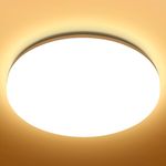 Aigostar Bathroom Ceiling Light, 18W LED Ceiling Light 2000lm, IP54 Waterproof Bath Ceiling Lights, 3000K Bathroom Light Warm White, Modern Round Flush Ceiling Light for Kitchen 131W Equivalent Ø22CM