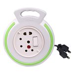 Cona Smyle Euro Flex Box / Extension Cord with 4-meter Wire (White with Green Ring)