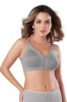 Sonari Noodle Cotton Minimizer Bra for Women | Non-Padded, Wire Free, Full Coverage | Comfort Fit | Grey, 36D