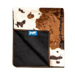 PAW Brands PupProtector Waterproof Dog Blanket - Soft Plush Throw Protects Bed, Couch, or Car from Spills, Stains, Scratching, or Pet Fur - Machine Washable (Brown Faux Cowhide)