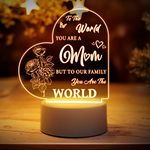 Mum Birthday Gifts - Gifts for Mum Engraved Night Light, Birthday Gifts for Mum with Touching Words, Mum Gifts from Daughter Son, Idea Gifts for Mum, Presents for Mum