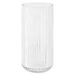 Navaris Ribbed Vase - ⌀ 4.5 x 9.8 inches - Transparent Glass Flower Vase - Modern and Minimal Wide Decorative Clear Vase