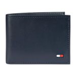 Tommy Hilfiger Men's Slim Bifold Wallet Bi-Fold, Navy Dore, One Size