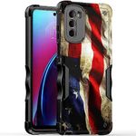 Cass Creations Tough Mobile Phone Case, Hybrid Shockproof Bumper Protective Phone Cover Compatible with Motorola Moto G Stylus 5G 2022 (NOT for 4G LTE) - American Flag