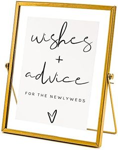 Calculs Advice And Wishes For The Mr And Mrs Gold Floating Picture Frame Wedding Signs Place Card/Menu Holder 10 x 8 Inches Centerpiece Table Décor Bridal Shower