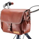 sixthreezero Bike Bag for Front Frame or Rear Rack Mount, Waterproof Messenger Bag Clip On Bicycle Pannier with Shoulder Strap, Brown