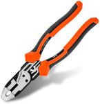 VANQUISH 8.5'' Linesman Plier with Tape Puller and Wire Crimper High Leverage Multifunctional Cr-V Steel Plier 30% Less Effort to Cut, 3276