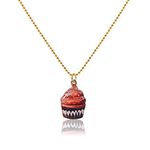 chelseachicNYC Whimsical Fruit and Food Jewelry Strawberry Cupcake Necklace