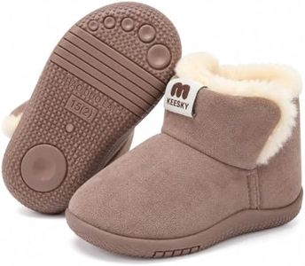 KEESKY Toddler Snow Boots for Boys Girls Non Slip Sole with Faux Fur Lining