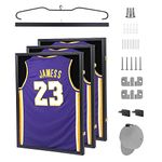 Nice C Jersey Frame Display Case, Jersey Shadow Box Display Case, Football Jersey Display Case, with 98% UV Protection, Hangers and Hookers, Valet Pinboard, Acrylic, Basketball (3 Pack)