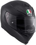 AGV K5 S ECE 22-05 Solid Motorbike Full-Face Helmet ECE 22-05 in Carbon-Fiberglass, with Sun Visor, Matt Black, MS