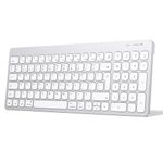 OMOTON Bluetooth Keyboard for Mac, Ultra Slim Portable Wireless Keyboard with Numeric Keypad for Apple MacBook Pro/Air, iMac, iMac Pro, Mac Mini, Mac Pro, QWERTY UK Layout, Silver