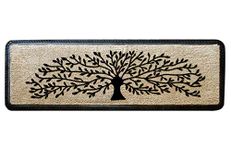 Onlymat Polypropylene Rectangular Doormat With Anti-Skid Rubber Back For Indoor,Outdoor,Patio,Home And Office,Weatherproof,Large,And Thick Entryway Rug With Black&Beige Tree Design(120 X 40 X 1.5Cm)