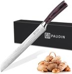 PAUDIN Bread Knife, 10 inch Serrated Knife, German Stainless Steel Bread Knife for Homemade Bread, Razor Sharp Edge for Efficient Slicing Sourdough Bread, Bagels, Cake