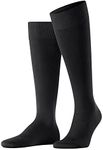 FALKE Mens Energizing Cotton M Kh Thin With Compression 1 Pair Knee-High Socks, Black (Black 3000), 7-8 UK