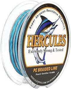 Hercules Super Strong 500M 547 Yards Braided Fishing Line 8 LB Test for Saltwater Freshwater PE Braid Fish Lines 4 Strands - Blue Camo, 8LB (3.6KG), 0.10MM