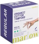 100% Organic Cotton Easy Glide Tampon with Compact Plant-Based Applicator | Third-Party Checked for Metals | Biodegradable Wrapper | Toxin Free | Regular Tampon | Marlow