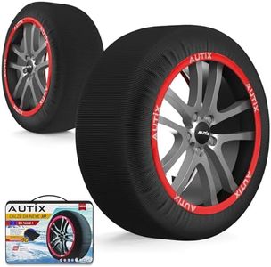 Autix Approved Snow Socks for Cars - Reinforced Fabric, Maximum Grip on Ice and Snow, European Approval, Easy to Install, Reusable(XXL)