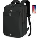 Laptop Backpack 15.6 inch Travel Backpack for Men and Women Anti Theft Backpacks with USB Charging Port Large Waterproof Computer Backpack for Work School, Black