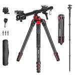 Camera Tripod Manbily 70" Horizontal Overhead 360° Aluminum Tripods Monopods Rotatable Center Column Arm, 36mm Ball Head & Mount Platform, 180° Reflexed Portable Tripod for DSLR Camera Video Camcorder