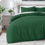 Bare Home Duvet Cover Set Single Size - Premium 1800 Ultra-Soft Duvet Cover Set - Lightweight - Cooling Duvet Cover - Bed Duvet Cover with 1 Pillowcase (Single, Forest Green)