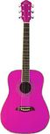 Oscar Schmidt 6 String OGHS 1/2 Size Dreadnought Acoustic Guitar. Pink, (OGHSP-A)