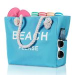 Large Canvas Beach Tote Bag Waterproof Sandproof Vacation Travel Essentials Must have Beach Accessories Gear Stuff Items Women Birthday Gifts Ideas for Mother Mom Wife Her Girlfriend Romantic