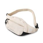Assembly Unisex Cross Body Fanny Pack with Adjustable Strap (38.5 cms) | Padded Waist Bag with Zipper Pockets for Comfort Travel -Float(Cream)