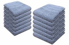 A & B TRADERS Guest Towels Packs 100% Egyptian Cotton 30cm x 50cm Soft Quick Dry (Silver, 12)