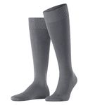 FALKE Mens Energizing Cotton M Kh Thin With Compression 1 Pair Knee-High Socks, Grey (Pavement 3828), 8.5-9.5 UK