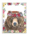 Stupell Industries Home Decor Collection Flower Friends Bear Wall Plaque Art, Multicolor