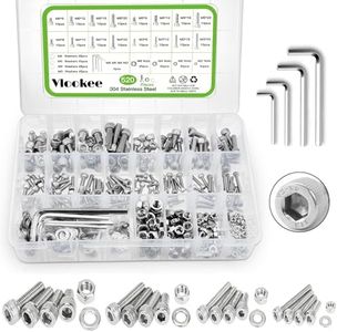 Vlookee 520 PCS Nuts and Bolts M3 M4 M5 M6 Hex Socket Head Cap Bolts Screws Nuts Washers Assortment Kit,304 Stainless Steel Metric Bolt Assortment,with Hex Wrenches for Automotive Furniture Decoration