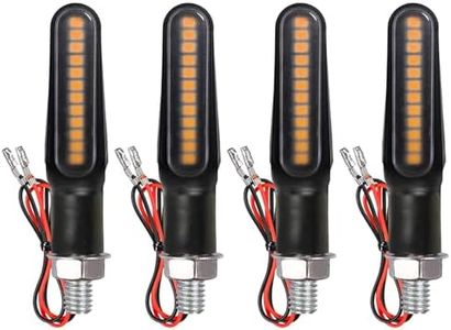 BlyilyB Motorcycle Blinkers Indicator Sequential Turn Signal Amber LED Lamp (Pack of 4)