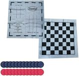 Bolaball Giant 3-in-1 Checkers Game, Tic Tac Toe and Mega Tic Tac Toe with Reversible Rug – Indoor/Outdoor Huge Board Games for Family Fun & Parties