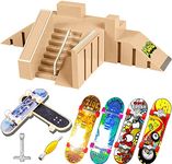 Aestheticism Skate Park Kit, Bigger Finger Skateboard Ramp, Mini Skateboard Toys with 2pcs Fingerboard Adjustment Tools, Rail Props for Finger Board Training