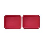 Replacement Lid for Pyrex Plastic Red Cover 3 Cup Bowl Dish Rectangle 7210-PC (2-Pack)