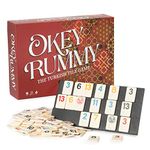 Okey Rummy: The Turkish Tile Game - Rummy-Style Draw & Discard Family Board Game of Sets, Runs, & Seven Pairs - Includes 104 Numbered Tiles, 2 False Jokers, 4 Tile Holders, 1 Die, & Instructions