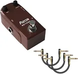 AZOR Spring Reverb Guitar Effect Pedal with Guitar Effect Pedal Cables 3 Pack (Gold)