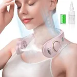 KJXIC Personal Misting Fan,Mister Fans,Folding Hanging Neck Fan,Cordless Bladeless Battery Cooling Neck Cooler Device,Birthday Gifts for Home,Office,Outside,Travel,Sports Light Purple