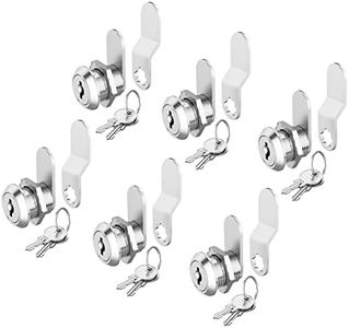 6 Pack Cabinet Locks with Keys, 5/8" Cam Lock Keyed Alike, Secure Drawer Mailbox File Cabinet, RV Storage Locks Tool Box Locks Replacement Set, Zinc Alloy