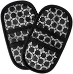 Quilted Heat-Resistant Black Oven Mitts Set of 2 with Fridge Magnets. Mini Oven Mitt Gloves Safely Protects Hands from Hot Surfaces. Great for handling Cookware, Bakeware & Microwave