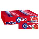 Extra Chewing Gum, Sugar Free, Strawberyy Flavour, Chewing Gum Bulk, 30 Packs of 10 Pieces